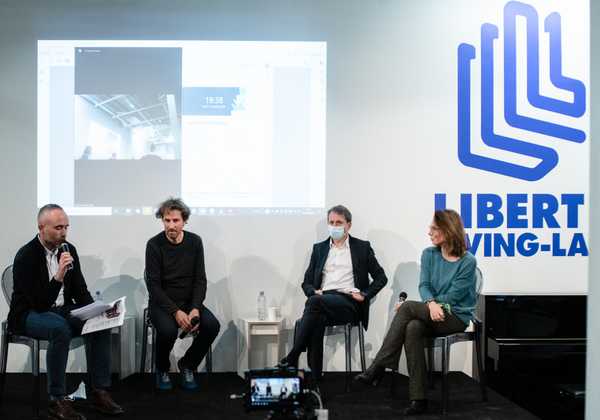 Baptiste Legrand (« l’Obs »), Pascal Lorne (Gojob), Fabrice Bonnifet (Bouygues), Elisa Yavchitz (Les Canaux) et sur l’écran Marylise Léon (CFDT).